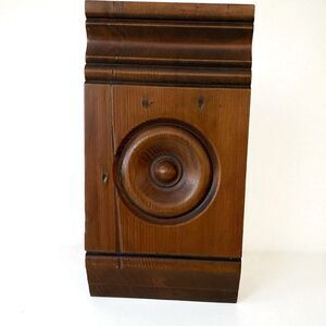 Antique Wooden Architectural Salvage Plinth Block Carved Millwork Rosette